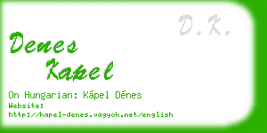 denes kapel business card